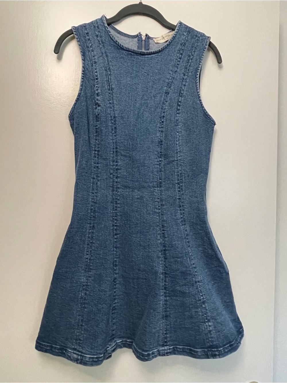 Stitch and Feather Denim Mini Dress